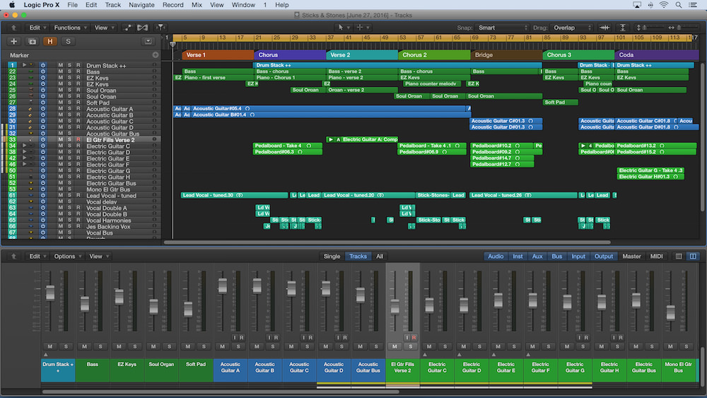 Arranging and production In logic pro X graphic